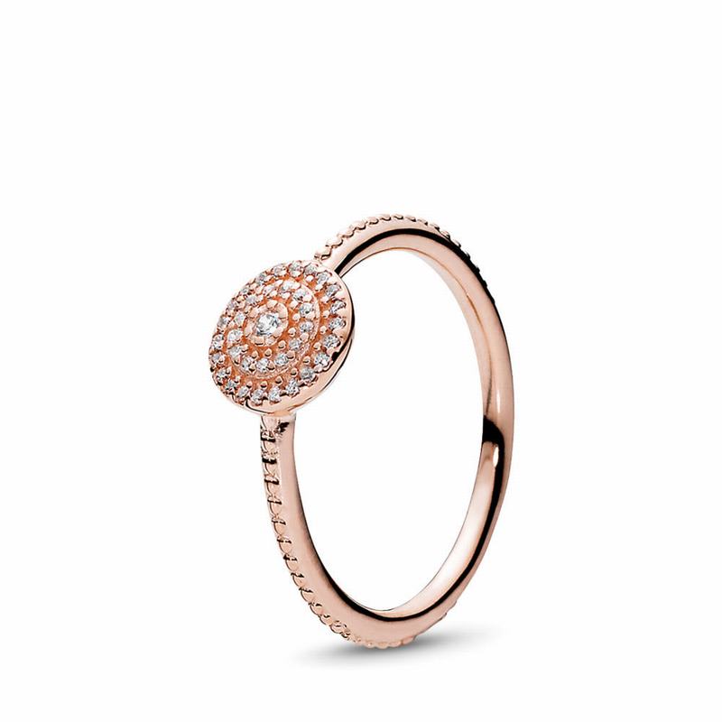 Pandora Radiant Elegance Stackable Ring - Pandora Rose/Cubic Zirconia - Canada | CY7297BY